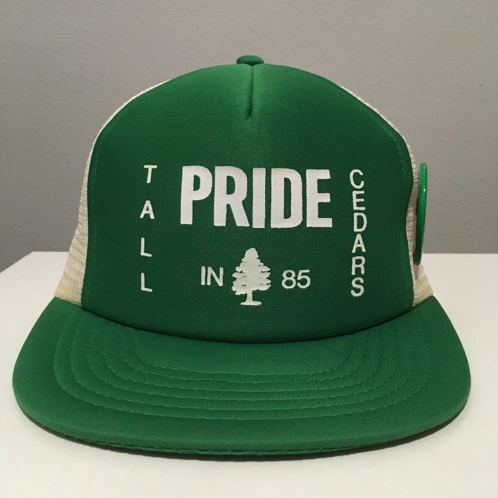 Vintage 1985 Tall Cedars of Lebanon Pride in '85 Employee Trucker Hat with Pin